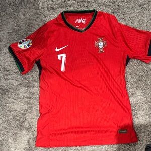 Nike Red Portugal Soccer Jersey with Number player version 7